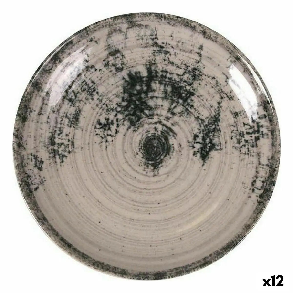 Assiette à dessert La Mediterránea Aspe Gris Ø 19,8 x 2,7 cm (12 Unités) Bigbuy