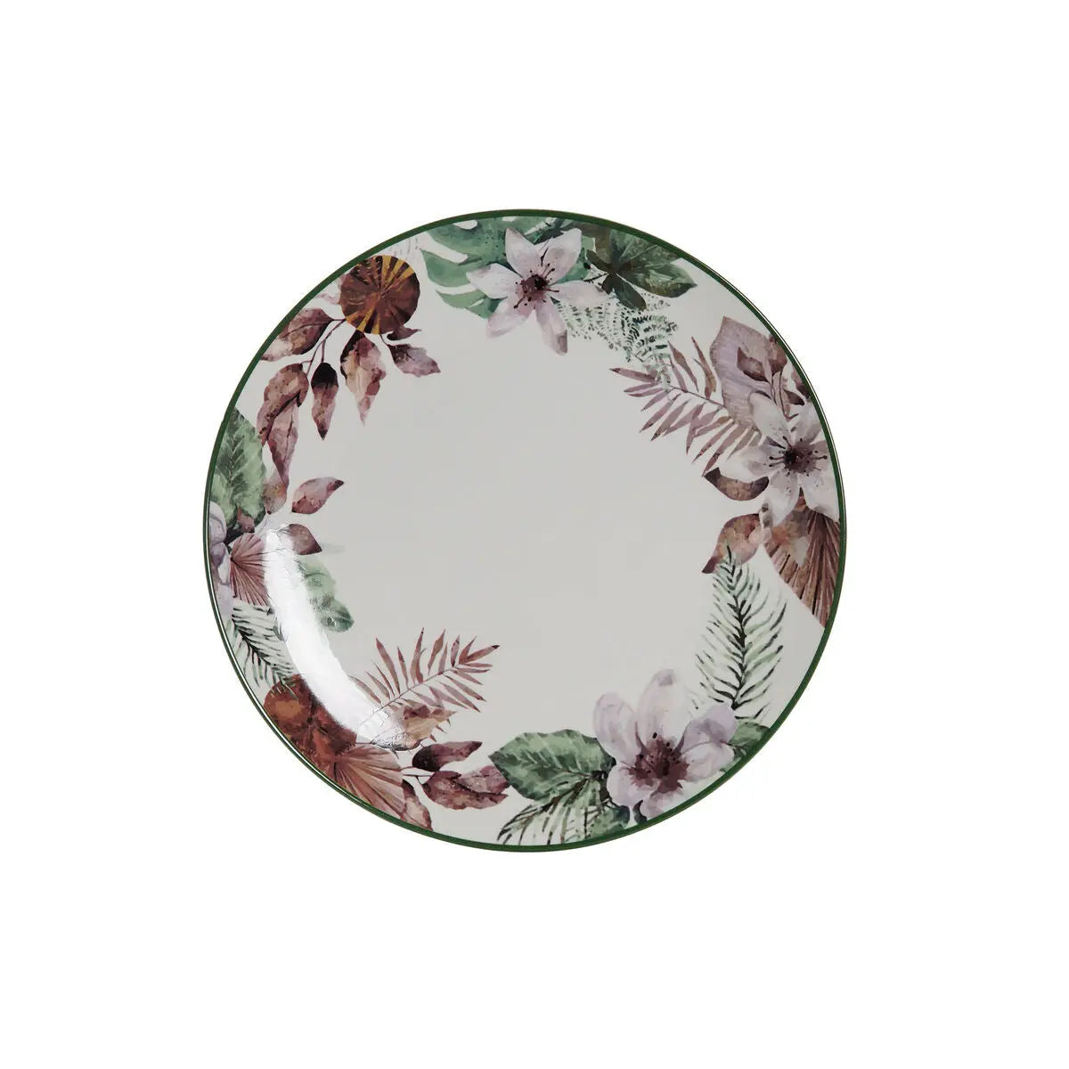 Assiette plate DKD Home Decor Fleurs Porcelaine (27 x 27 x 2 cm) - MAMM®