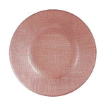 Assiette plate Rose verre 6 Unités (21 x 2 x 21 cm) - MAMM®