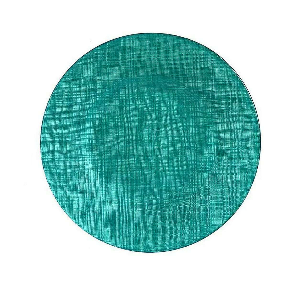 Assiette plate Turquoise verre 6 Unités (21 x 2 x 21 cm) - MAMM®