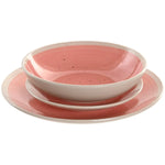 Assiettes Home ESPRIT Blanc Rose Grès 18 Pièces - MAMM®