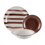Assiettes Versa Ligia Marron 26,5 x 26,5 cm 18 Pièces - MAMM®