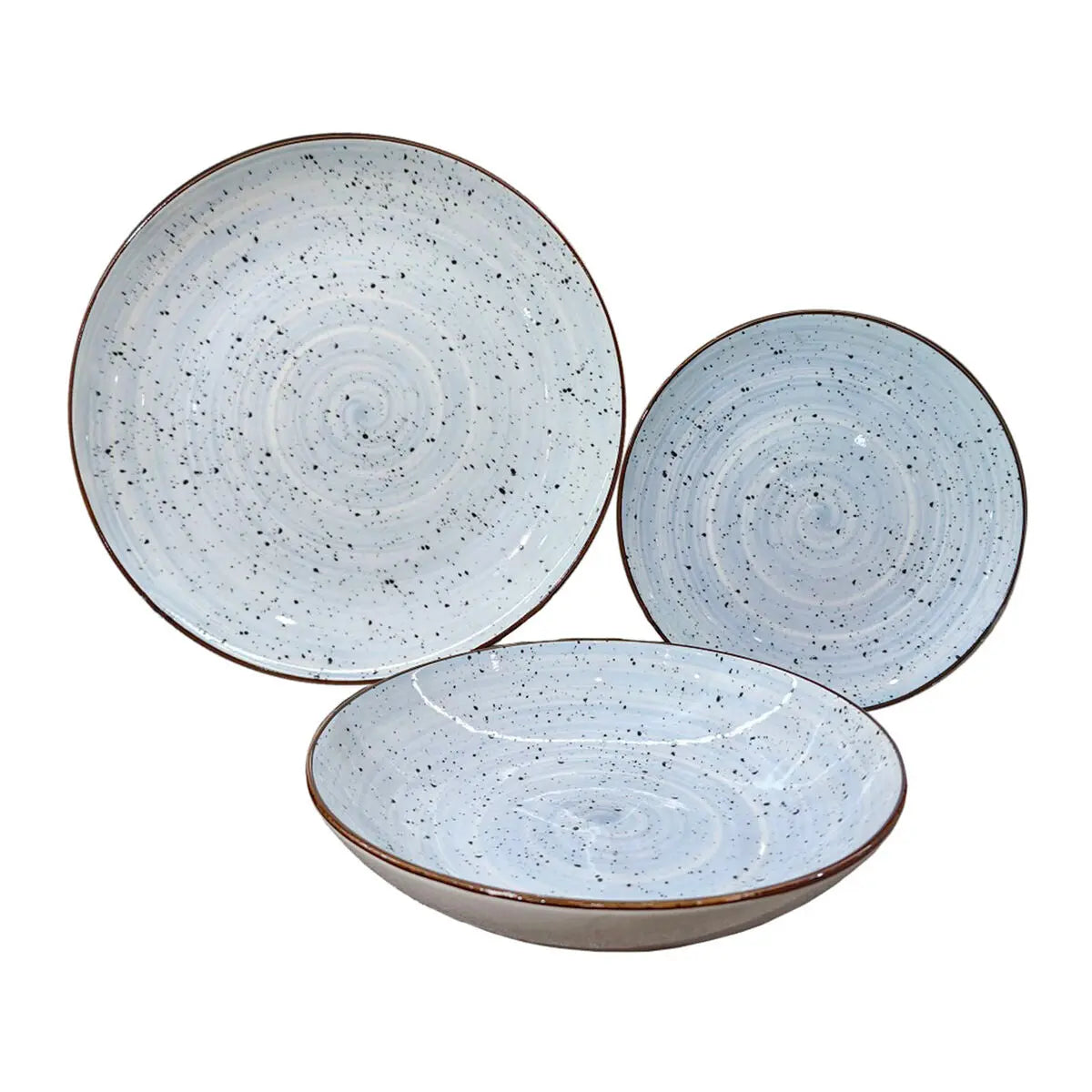 Assiettes Versa Lua Bleu Porcelaine 18 Pièces - MAMM®