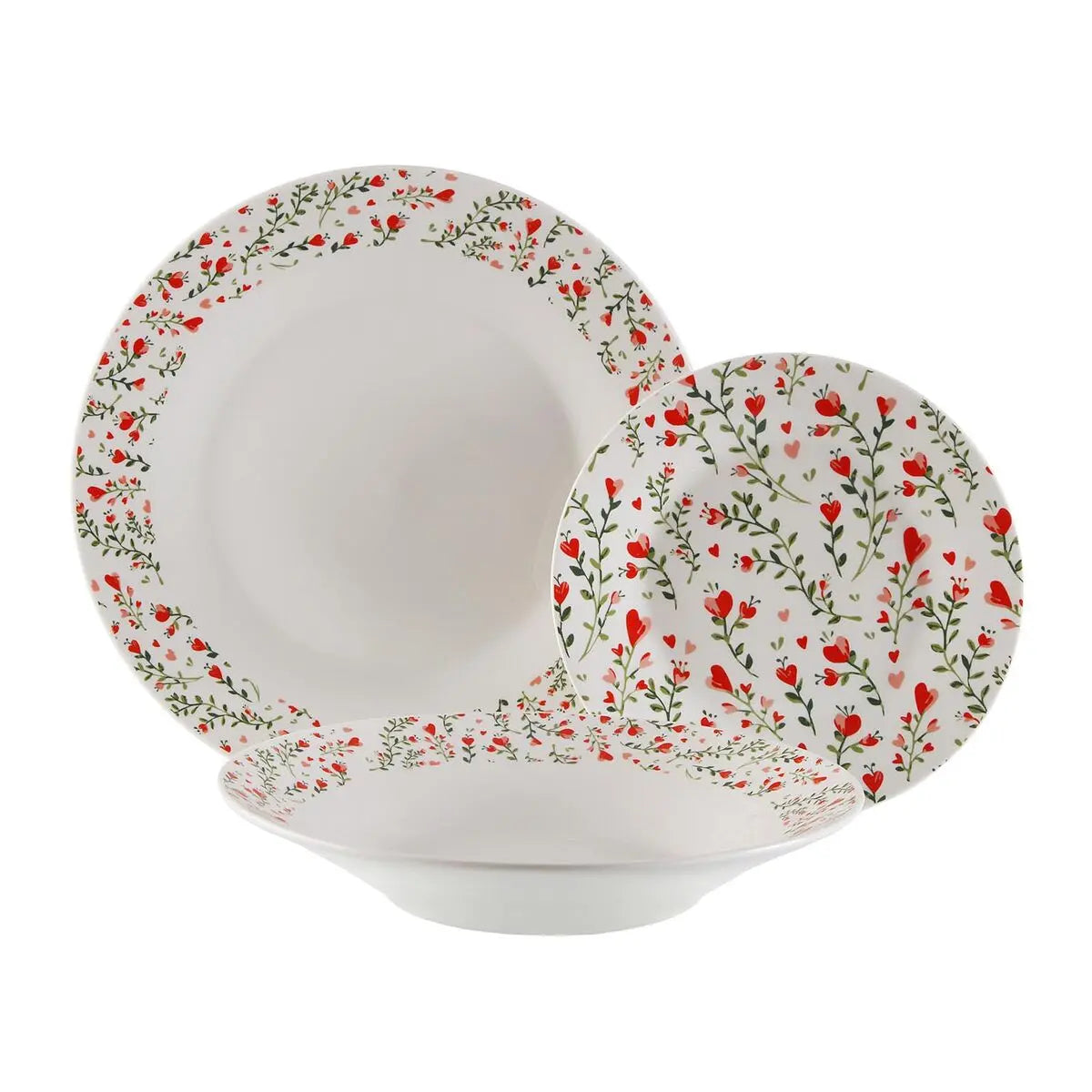 Assiettes Versa Porcelaine Coeurs 18 Pièces - MAMM®