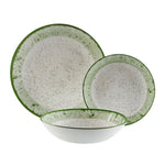 Assiettes Versa Vert Porcelaine 18 Pièces - MAMM®