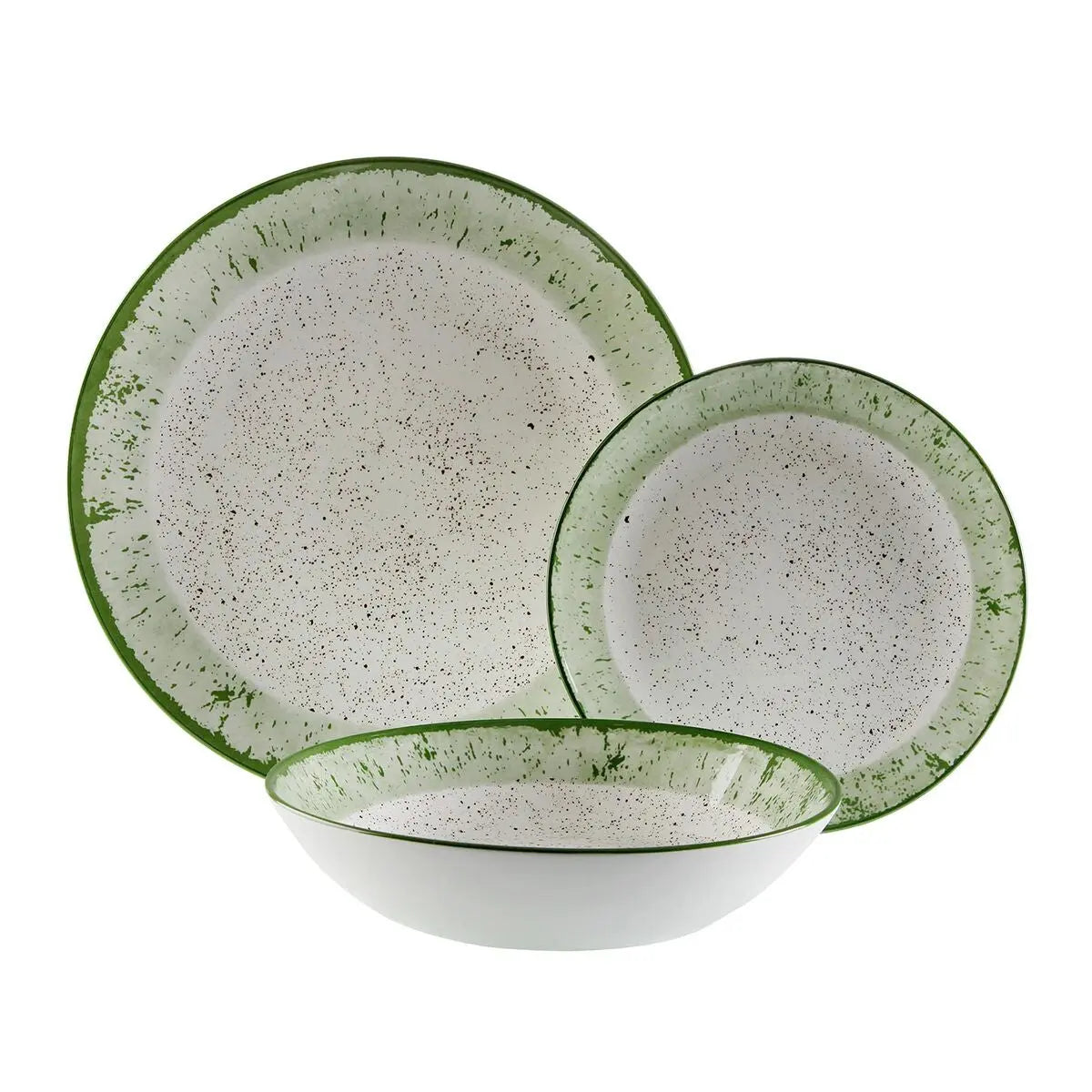 Assiettes Versa Vert Porcelaine 18 Pièces - MAMM®