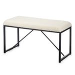 Banc Blanc Métal Tissu 81 x 42 x 38 cm Bigbuy