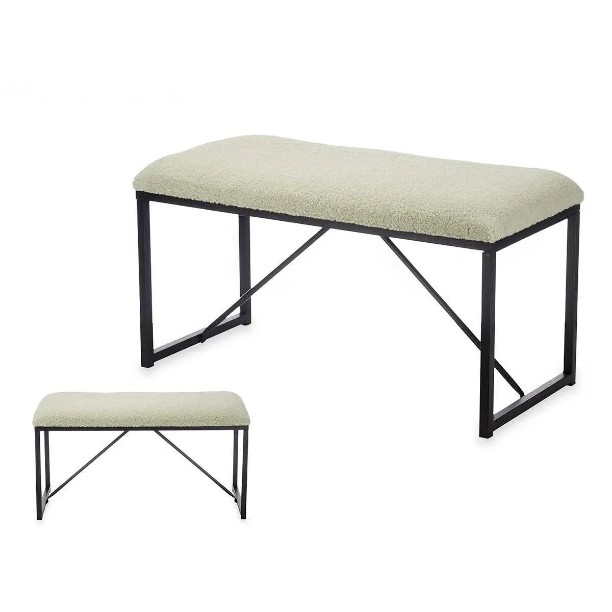 Banc Vert Métal Tissu 81 x 42 x 38 cm Bigbuy