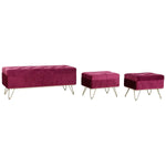 Banquette DKD Home Decor 110 x 42 x 44 cm Métal Bordeaux Mamm
