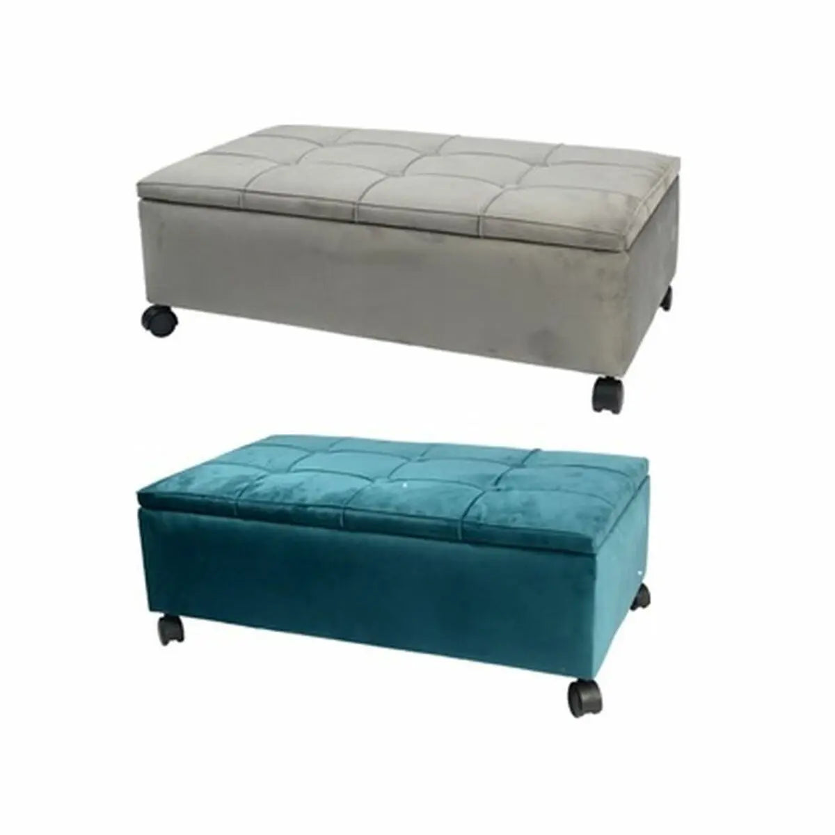 Banquette DKD Home Decor 70 x 39,5 x 24,5 cm Gris Vert Peuplier (2 Unités) Mamm