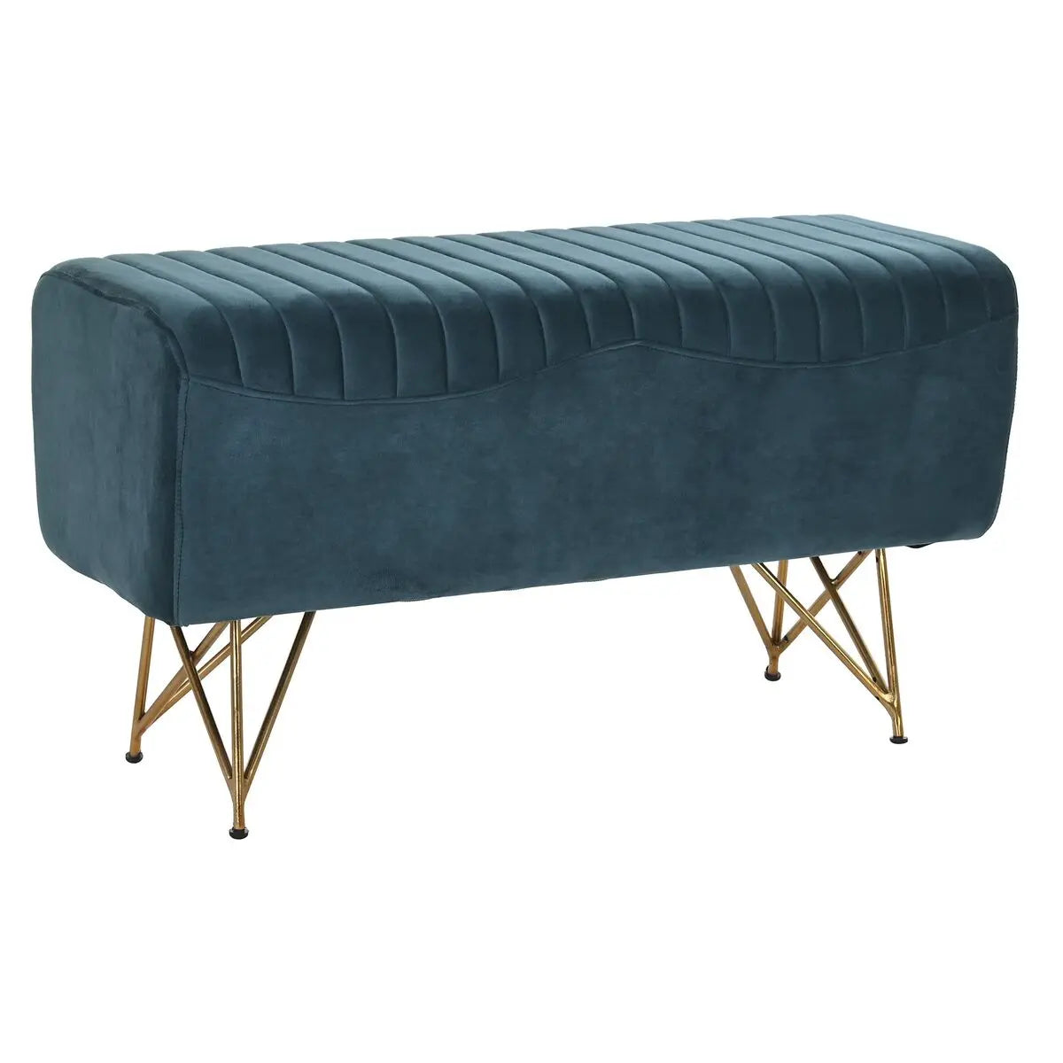 Banquette DKD Home Decor 90 x 31 x 47 cm Métal Turquoise Mamm