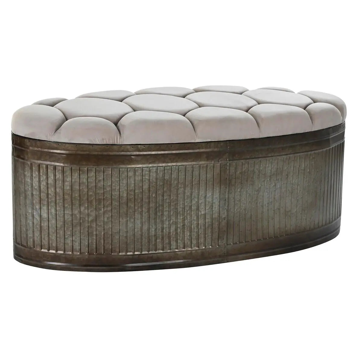 Banquette DKD Home Decor Beige Métal Polyester Brun foncé (121 x 44 x 47,5 cm) Mamm