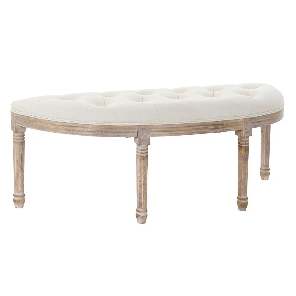 Banquette DKD Home Decor Beige Naturel Bois d'hévéa Plastique 125 x 43 x 48 cm Mamm
