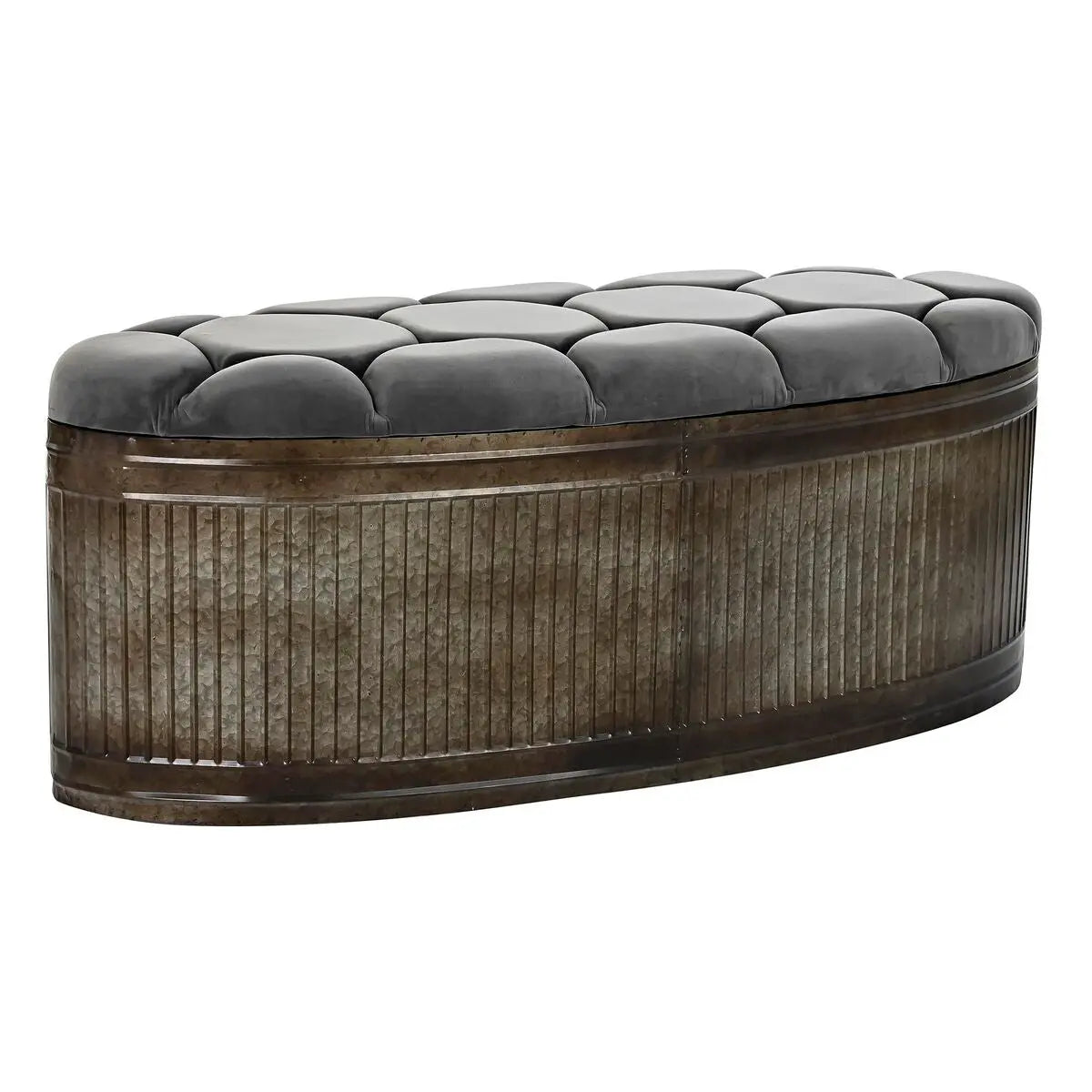 Banquette DKD Home Decor Gris Métal 117 x 42 x 47 cm Mamm