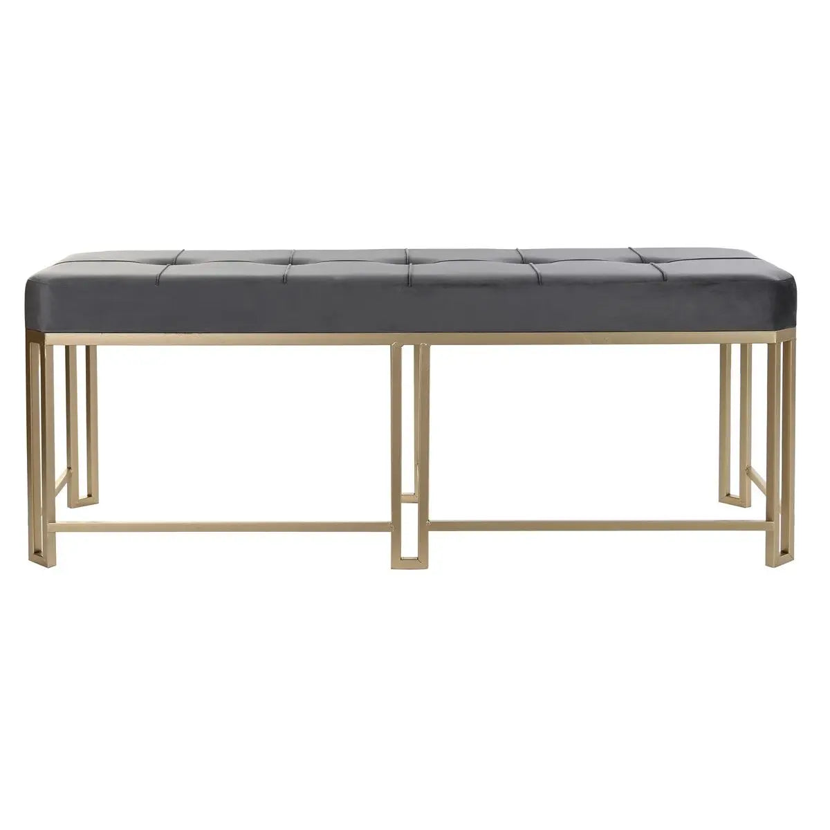 Banquette DKD Home Decor   Gris Métal Velours (120 x 40 x 47 cm) Mamm