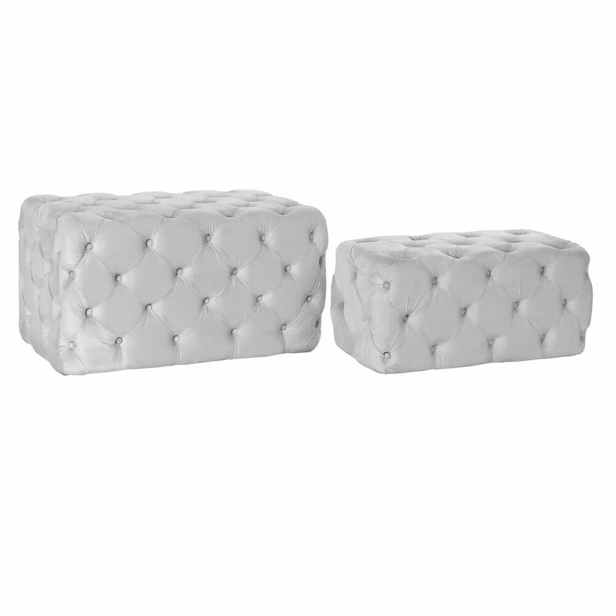 Banquette DKD Home Decor Gris Polyester Velours Bois MDF (88 x 53 x 48 cm) Mamm