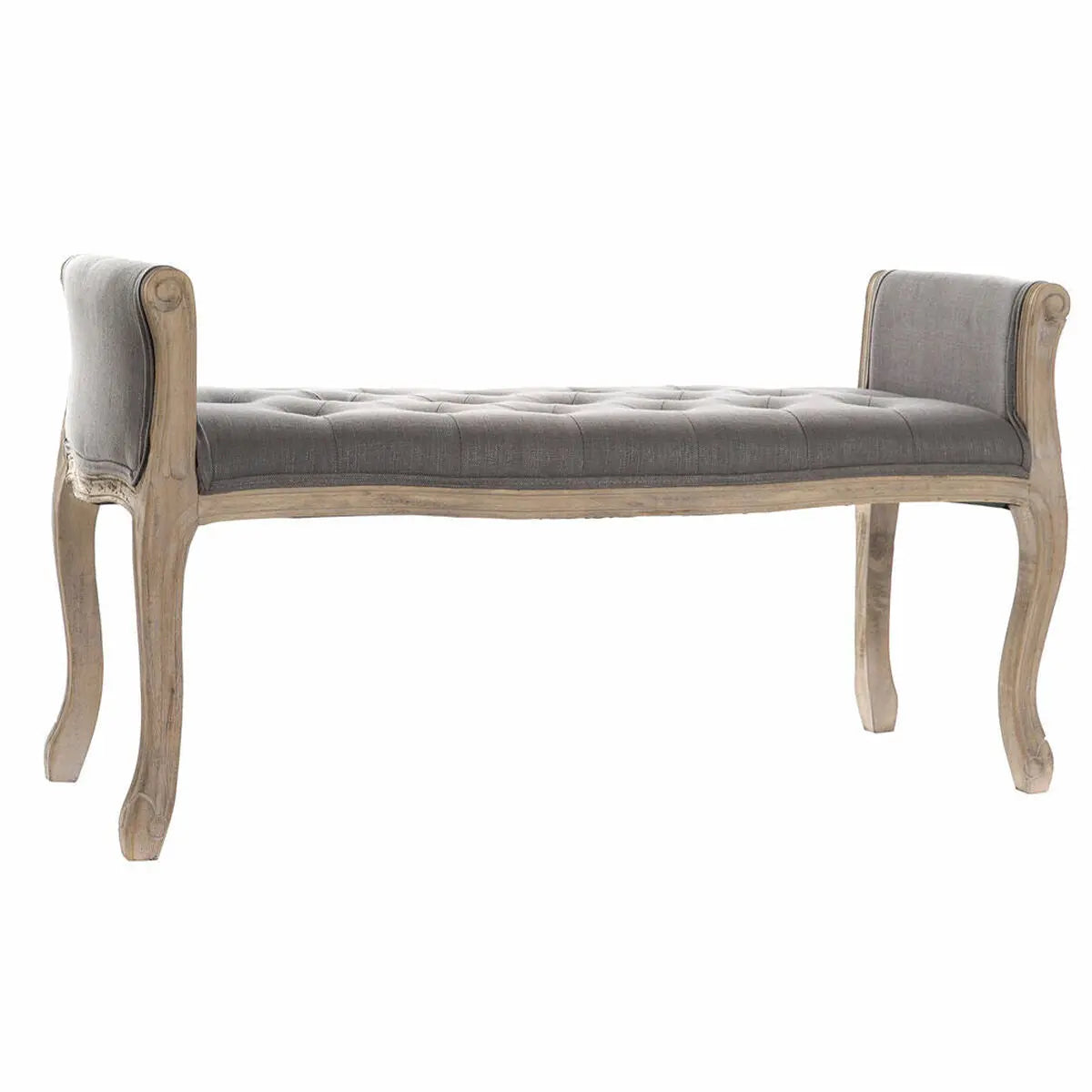 Banquette DKD Home Decor   Naturel Gris foncé Bois d'hévéa Toile 109 x 44,5 x 60 cm Mamm