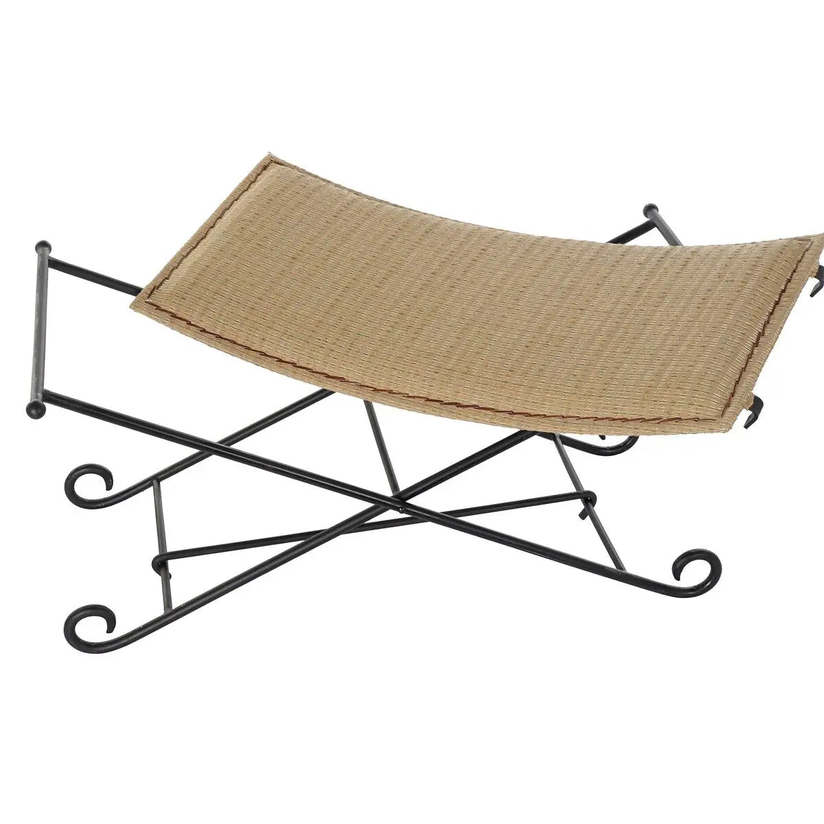 Banquette DKD Home Decor   Noir Métal Marron Clair Rotin (94 x 49 x 44 cm) Mamm