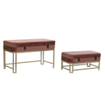 Banquette DKD Home Decor   Rose Doré Métal Velours (80 x 40 x 47 cm) Mamm