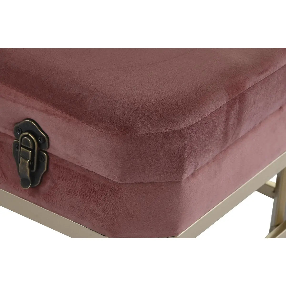 Banquette DKD Home Decor   Rose Doré Métal Velours (80 x 40 x 47 cm) Mamm