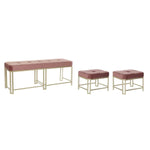 Banquette DKD Home Decor   Rose Métal Velours (120 x 40 x 46 cm) Mamm