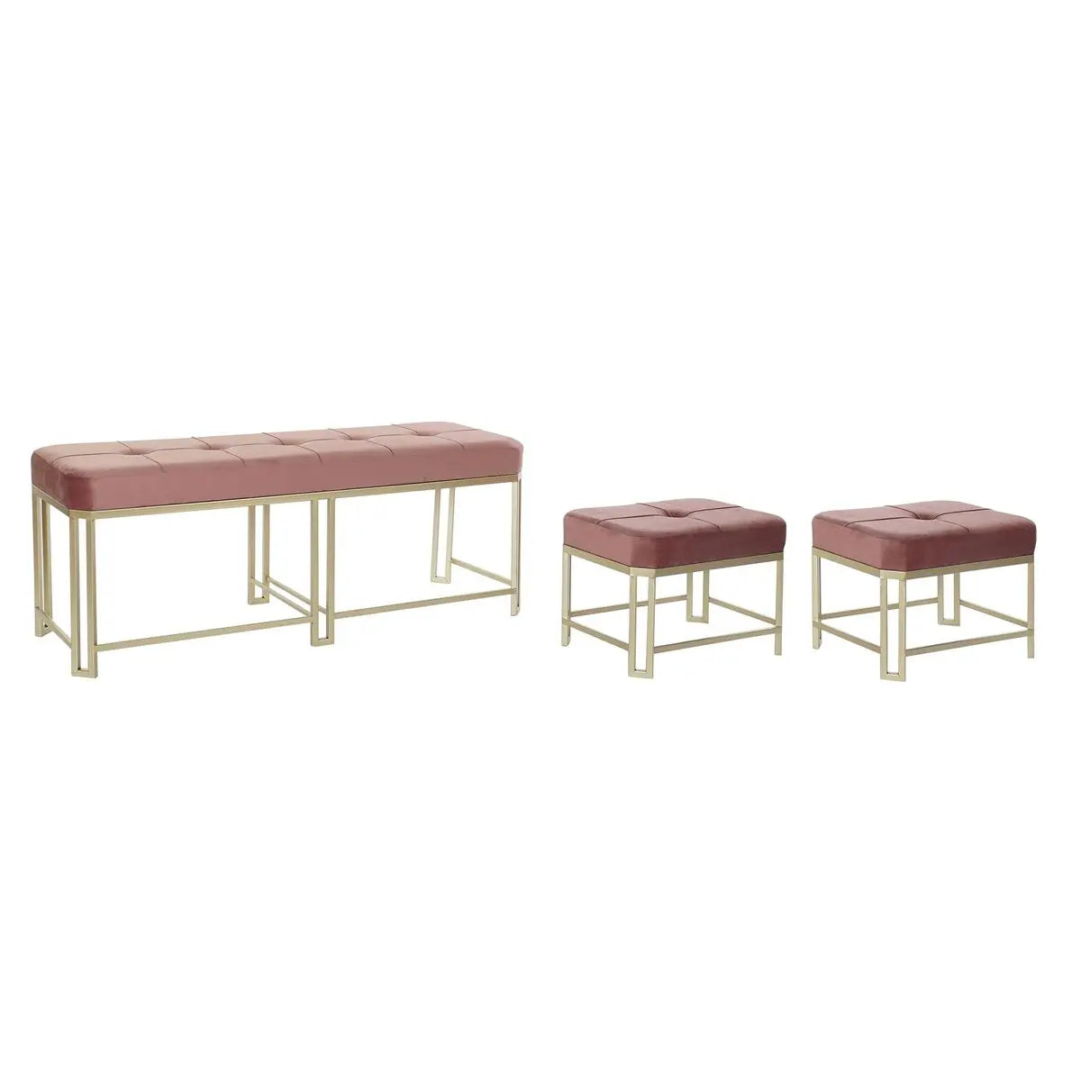 Banquette DKD Home Decor   Rose Métal Velours (120 x 40 x 46 cm) Mamm