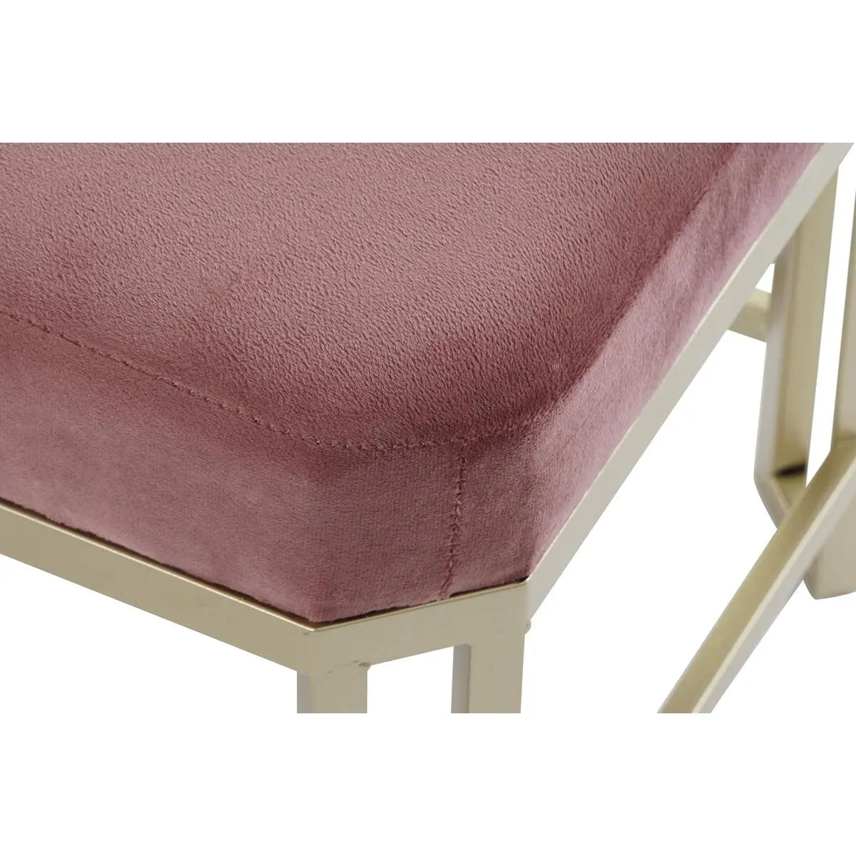 Banquette DKD Home Decor   Rose Métal Velours (120 x 40 x 46 cm) Mamm