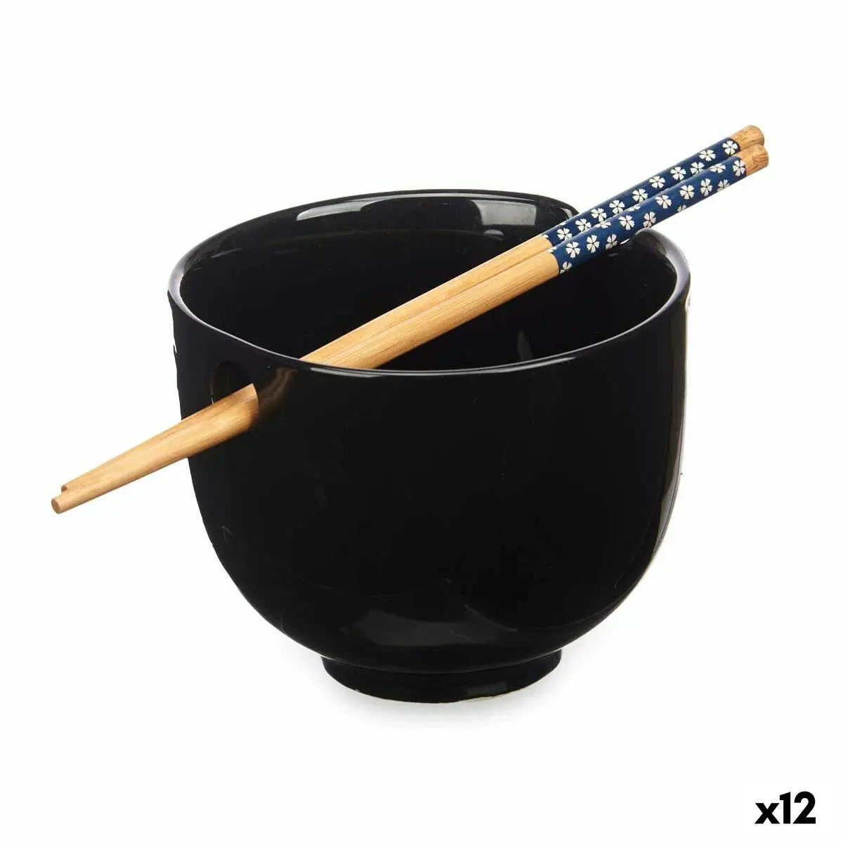 Bol Noir Bambou 24 x 10,7 x 13,3 cm Bâtons asiatico/oriental (12 Unités) Mamm