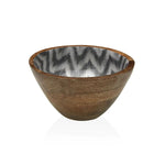 Bol Versa Chevron Bambou Porcelaine Bois de manguier Bigbuy