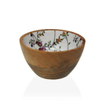Bol Versa Fleurs Campagne Bambou Porcelaine Bois de manguier 13 x 7 x 13 cm Bigbuy