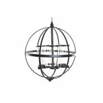 Bougeoir DKD Home Decor Noir Métal Verre (60 x 60 x 73 cm) Bigbuy