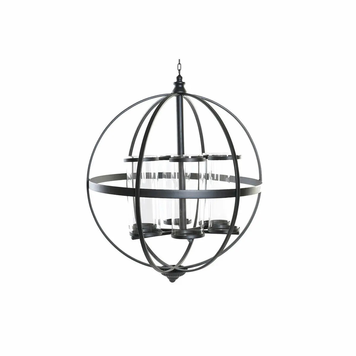 Bougeoir DKD Home Decor Noir Métal Verre (60 x 60 x 73 cm) Bigbuy