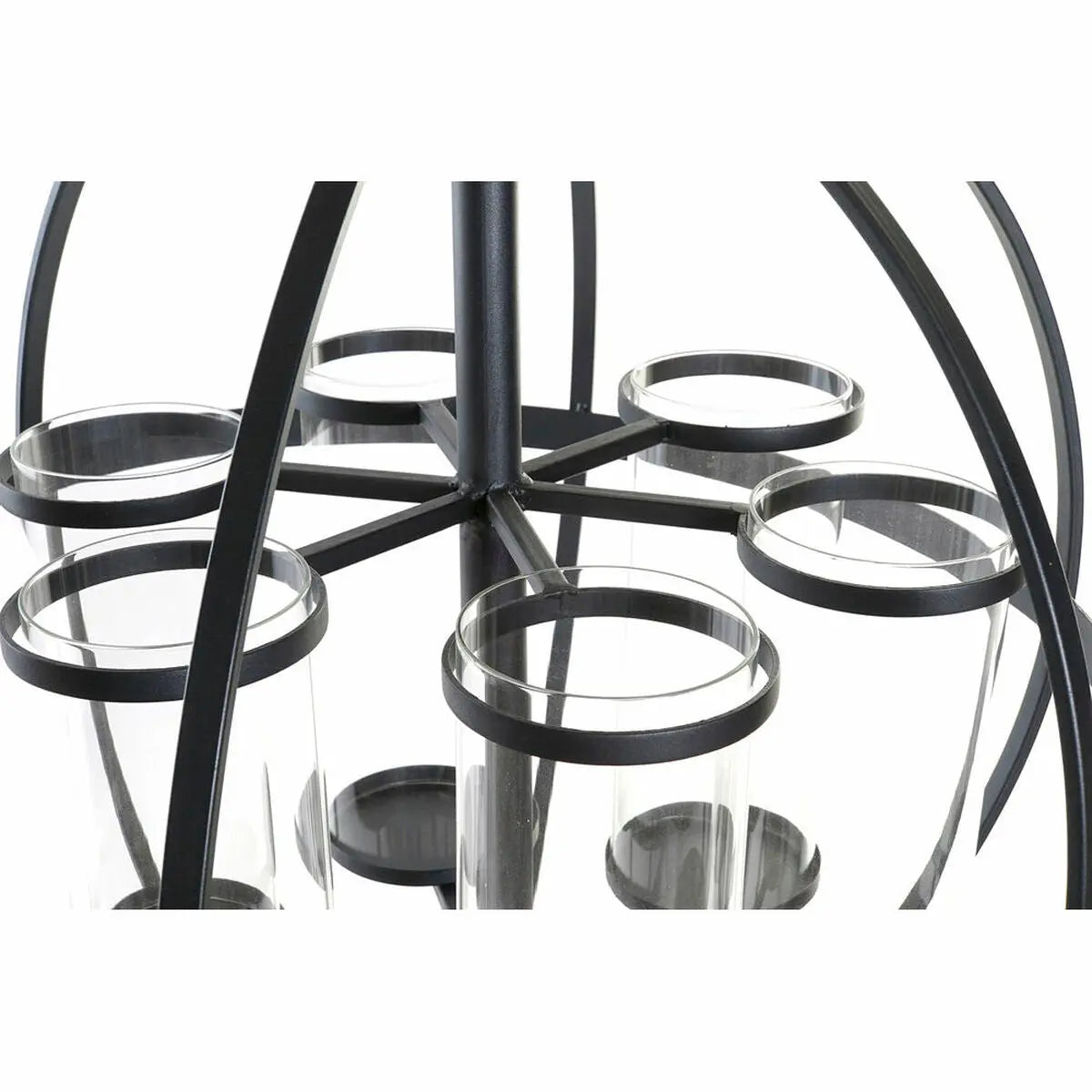 Bougeoir DKD Home Decor Noir Métal Verre (60 x 60 x 73 cm) Bigbuy
