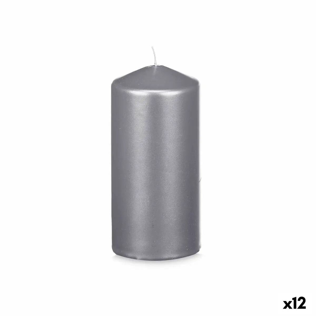 Bougie Argenté 7 x 15,5 x 7 cm (12 Unités) Mamm
