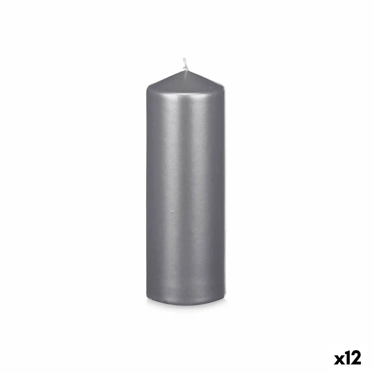 Bougie Argenté 7 x 20 x 7 cm (12 Unités) Mamm