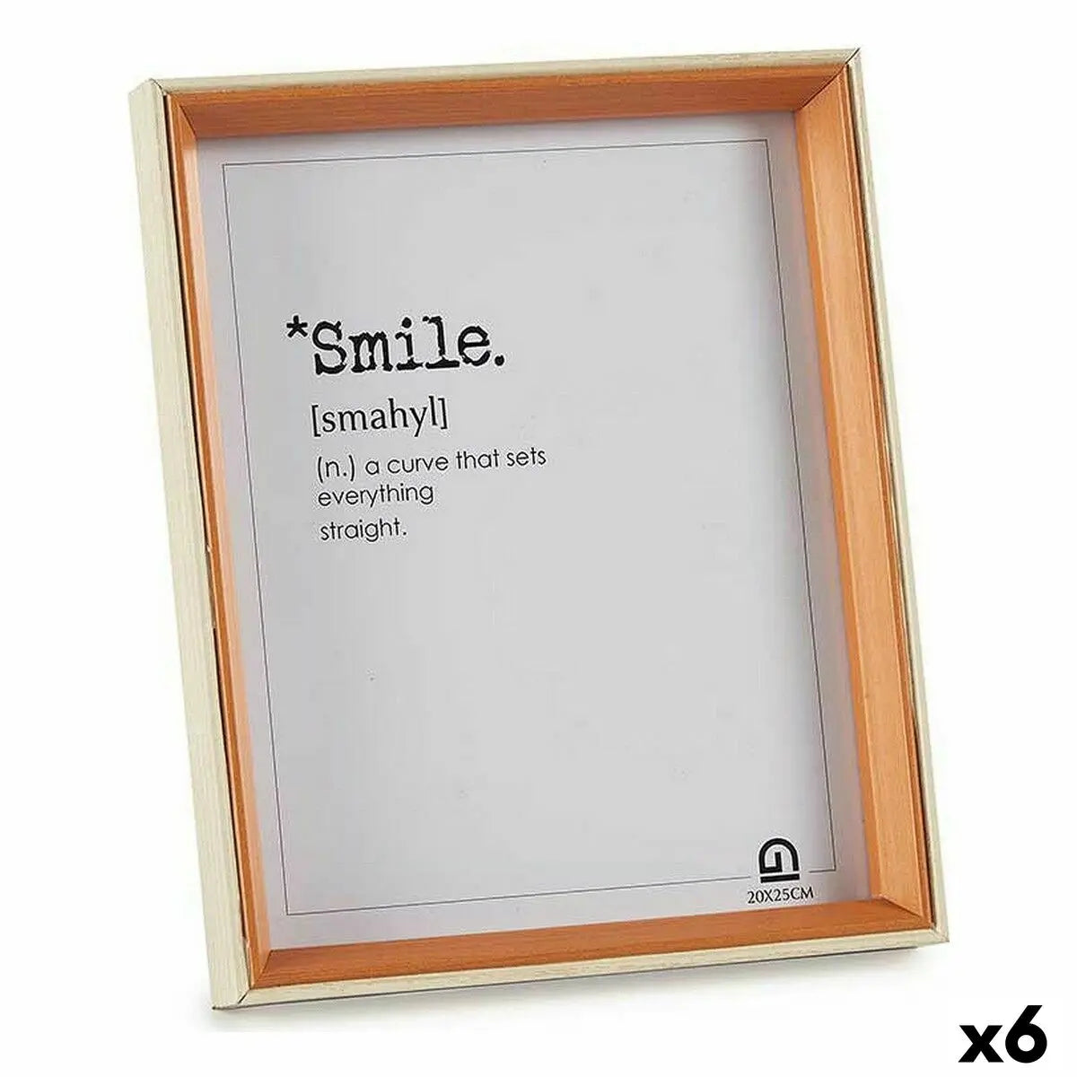 Cadre photo 22 x 27 x 3 cm Verre Marron Blanc Bois MDF (6 Unités) Mamm