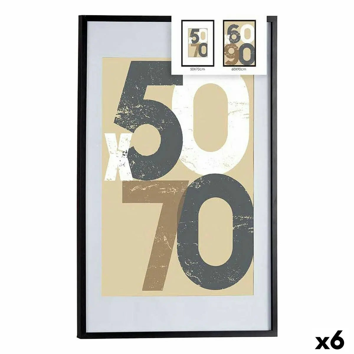 Cadre photo 62,5 x 2,5 x 92,5 cm Noir Plastique Bois MDF (6 Unités) Mamm