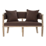 Canapé DKD Home Decor Marron Lin Bois d'hévéa Traditionnel (122 x 69 x 72 cm) Bigbuy