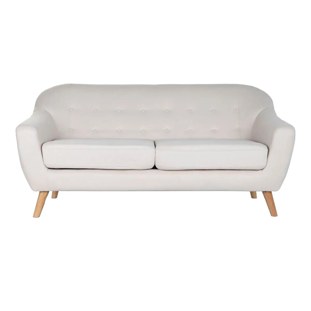 Canapé DKD Home Decor Naturel Polyester Bois d'hévéa Crème (172 x 82 x 82 cm) Bigbuy