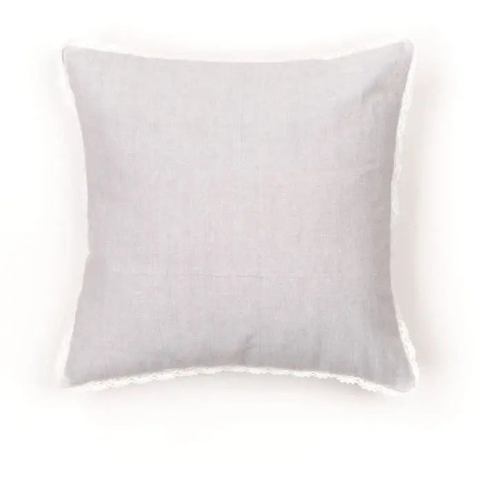 Coussin - TODAY - CHARME - Chambray x Dentelle Capucine - 40 x 40 cm Mamm