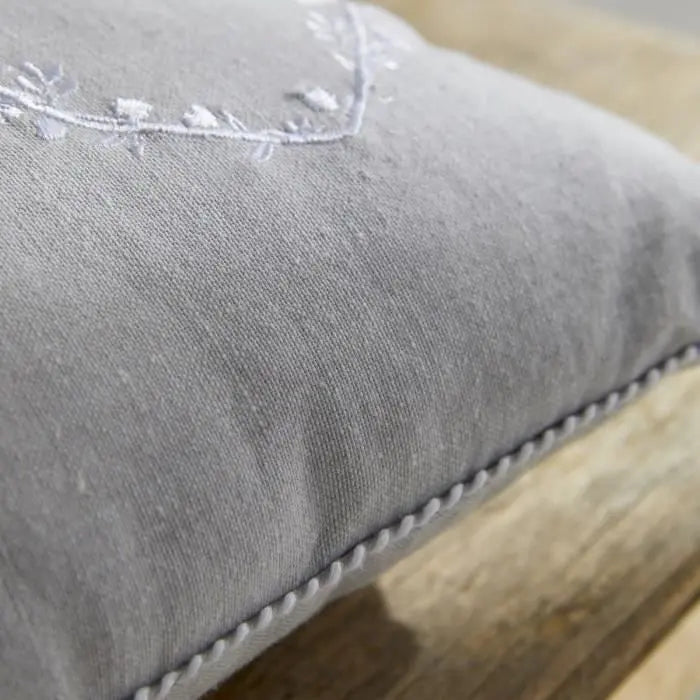 Coussin - TODAY - CHARME - Chambray x Petite broderie Constance - 40 x 40 cm Octopia