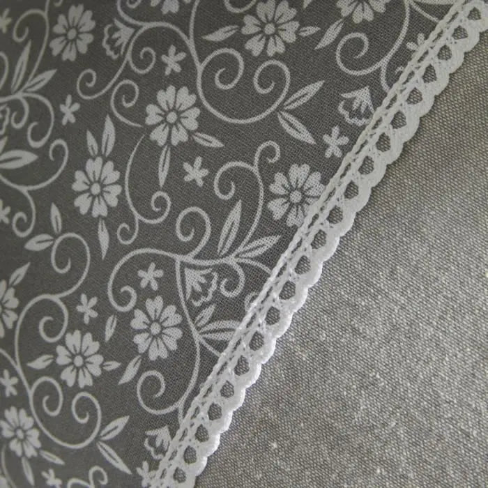 Coussin - TODAY - CHARME - Imprimé x Chambray x Broderie Capucine - 30 x 50 cm Octopia
