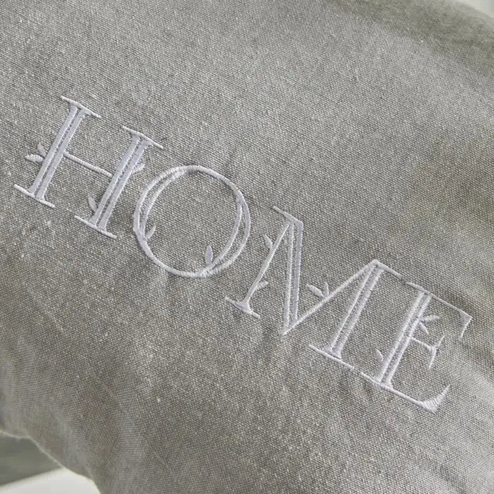 Coussin - TODAY - CHARME - Imprimé x Chambray x Broderie Capucine - 30 x 50 cm Octopia