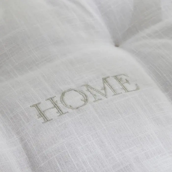 Coussin de sol - TODAY - CHARME - Slub x Chambray x Broderie Capucine - 40 x 40 x 10 cm Octopia