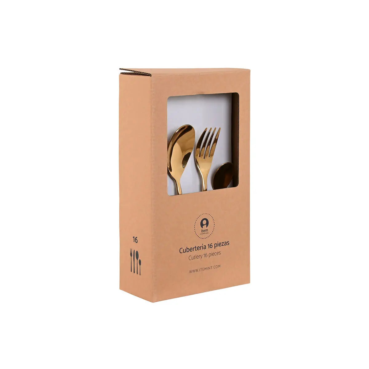 Couverts Home ESPRIT Doré Acier inoxydable 1,8 x 0,8 x 23,5 cm 16 Pièces Mamm