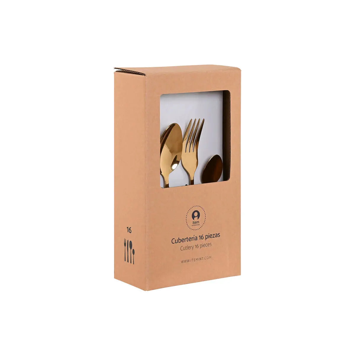 Couverts Home ESPRIT Doré Acier inoxydable 2 x 0,4 x 24 cm 16 Pièces Mamm