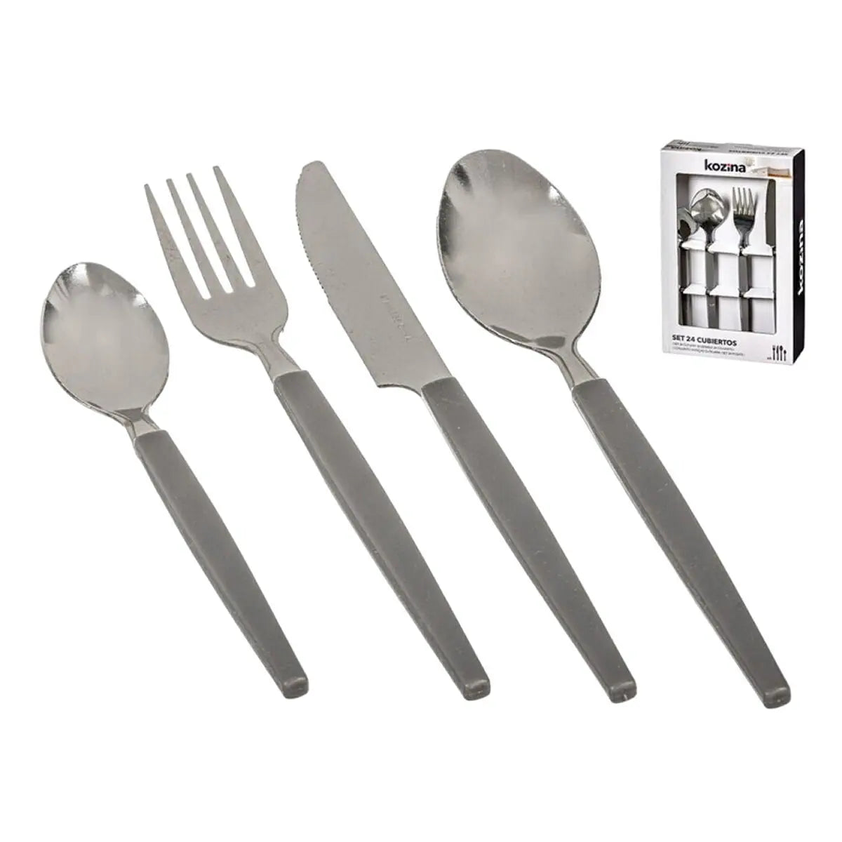 Couverts Kozina Gris Acier 24 Pièces Mamm