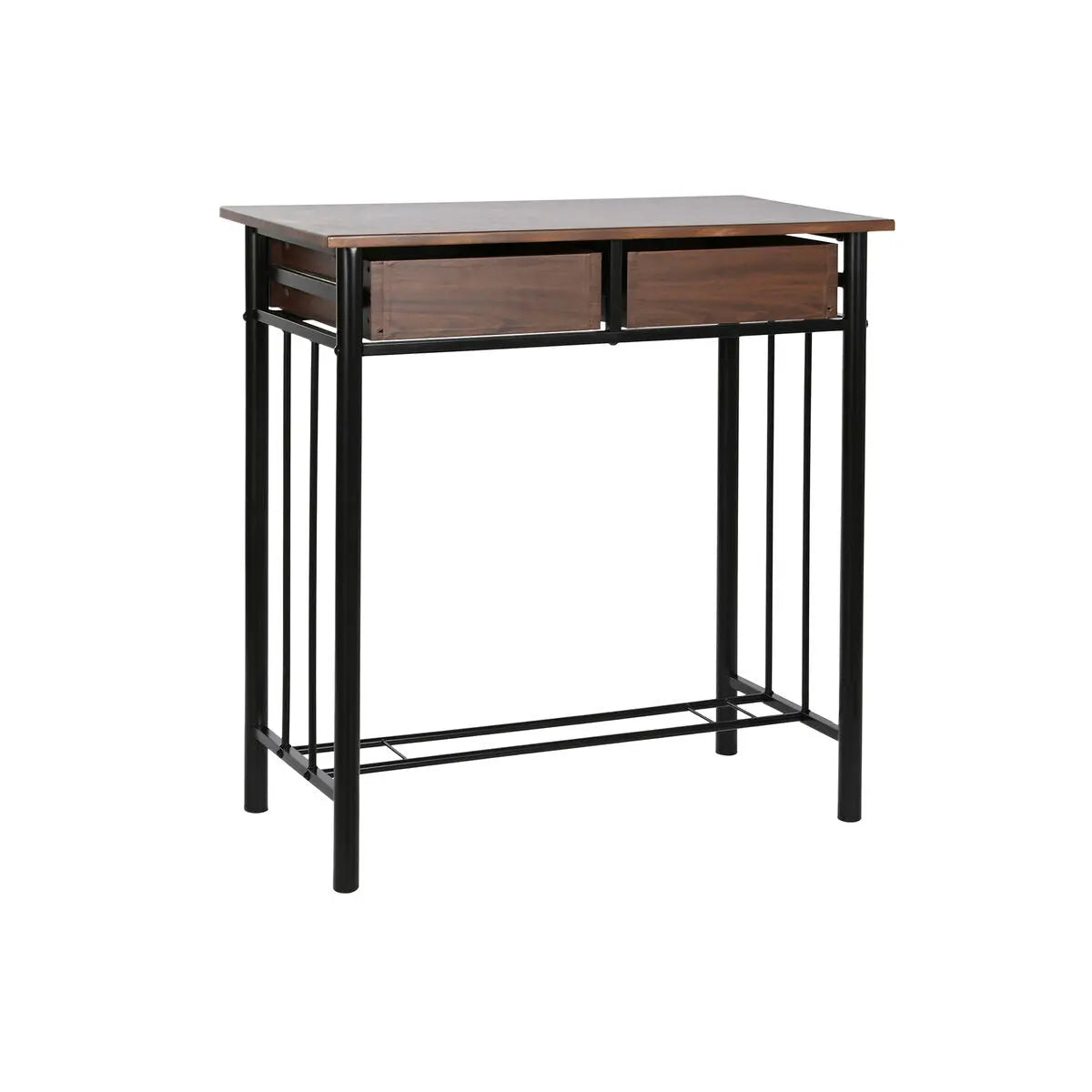 Ensemble Table + 2 Chaises DKD Home Decor Marron Noir Métal Bois MDF 80 x 50 x 84 cm Bigbuy
