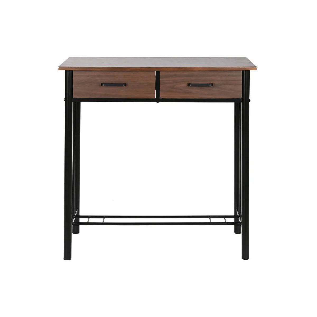 Ensemble Table + 2 Chaises DKD Home Decor Marron Noir Métal Bois MDF 80 x 50 x 84 cm Bigbuy