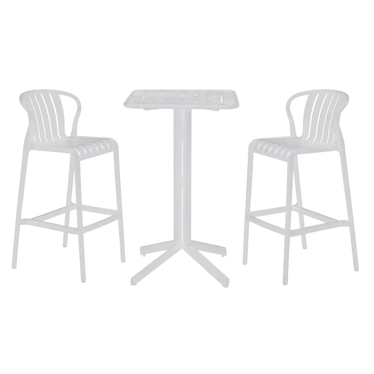 Ensemble Table + 2 Chaises Home ESPRIT Blanc Métal polypropylène 60 x 60 x 102 cm Mamm